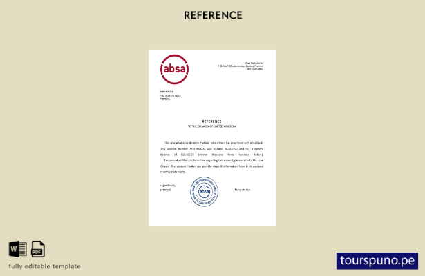 lista para imprimir plantilla de referencia bancaria ABSA de Sudáfrica